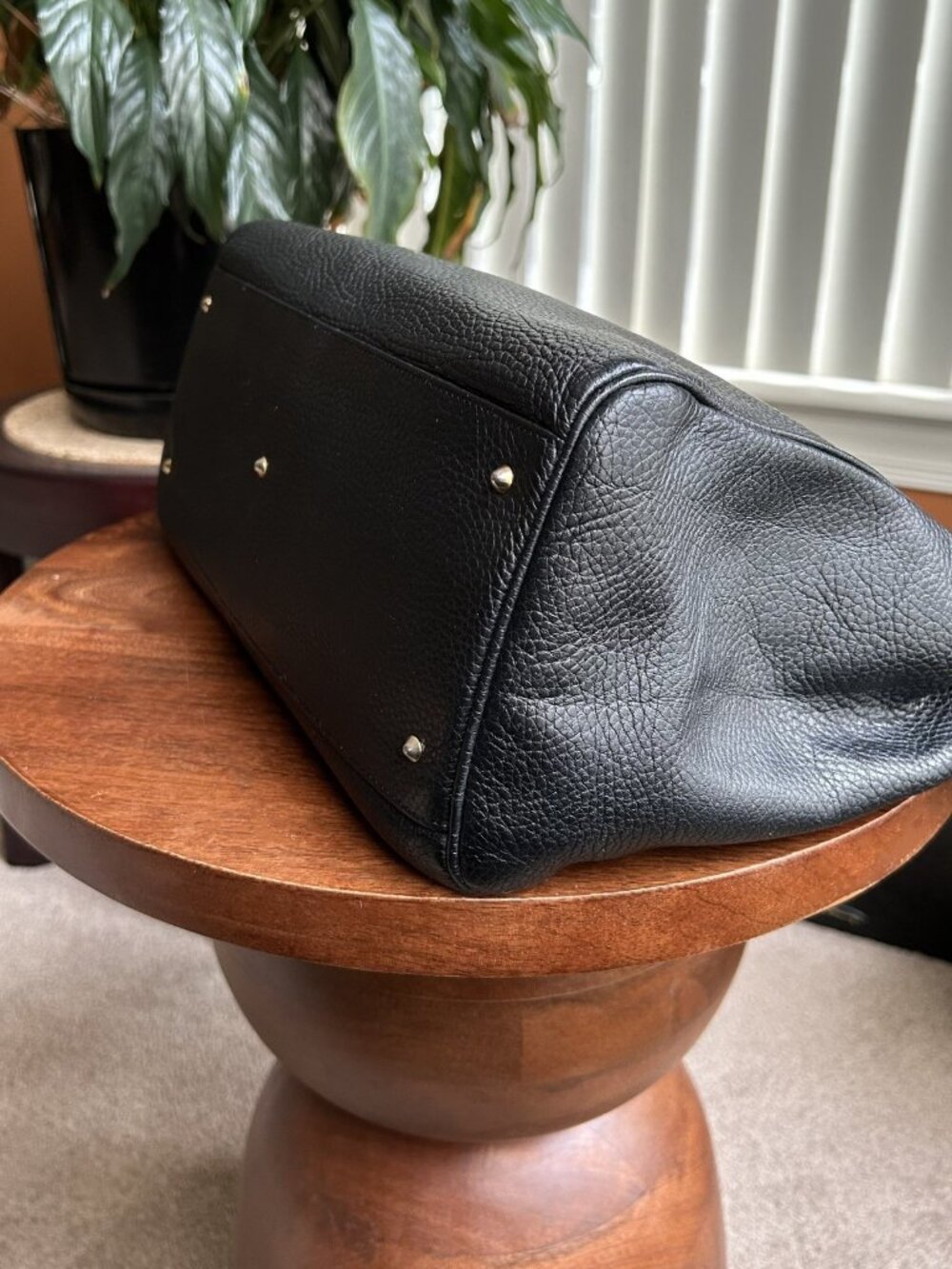 GIANNI VERSACE Medusa Leather Tote Bag, Black - Picture 13 of 14